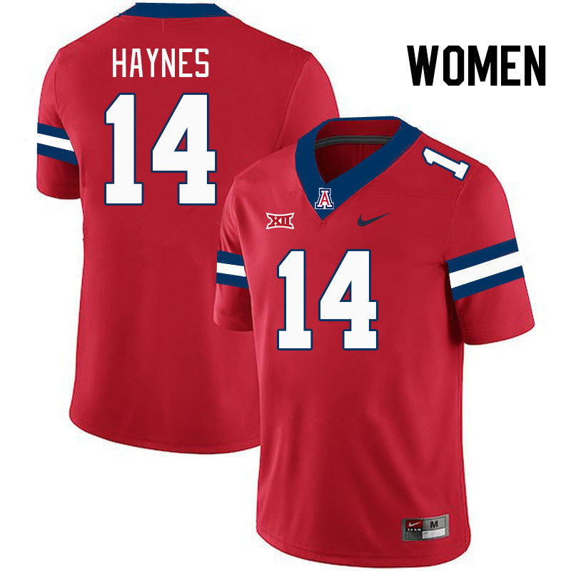 Women #14 Rex Haynes Arizona Wildcats Big 12 Conference College Football Jerseys Stitched-Red